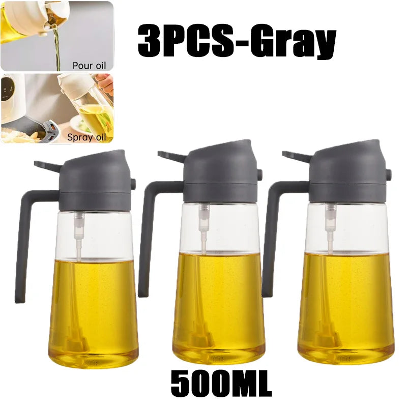 Botella pulverizadora de aceite de 200/300/500ml, pulverizador de aceite de oliva para cocinar barbacoa, pulverizador de aceite para hornear de plástico, botella vacía, botella de vinagre o cepillo de aceite