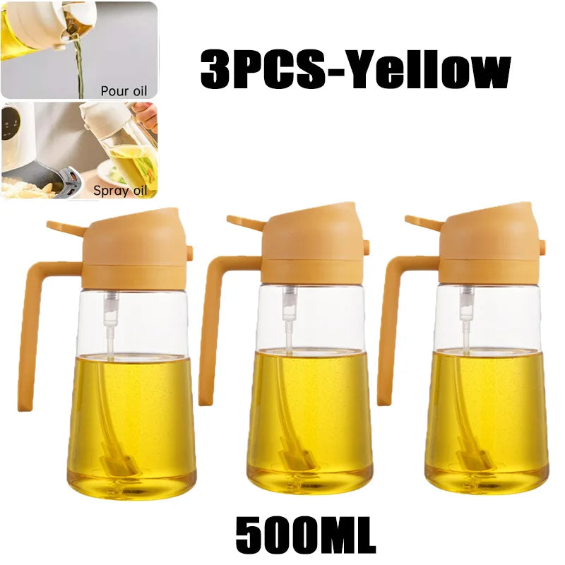 Botella pulverizadora de aceite de 200/300/500ml, pulverizador de aceite de oliva para cocinar barbacoa, pulverizador de aceite para hornear de plástico, botella vacía, botella de vinagre o cepillo de aceite