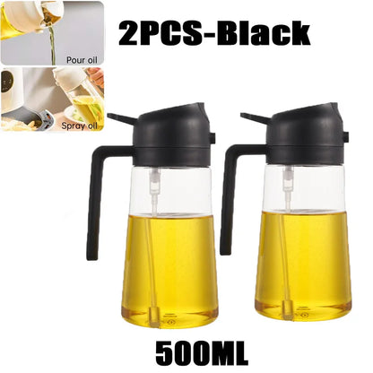 Botella pulverizadora de aceite de 200/300/500ml, pulverizador de aceite de oliva para cocinar barbacoa, pulverizador de aceite para hornear de plástico, botella vacía, botella de vinagre o cepillo de aceite