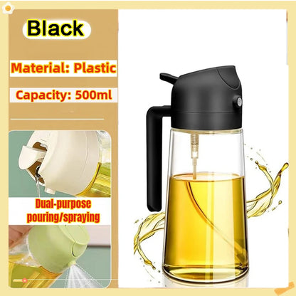 Botella pulverizadora de aceite de 200/300/500ml, pulverizador de aceite de oliva para cocinar barbacoa, pulverizador de aceite para hornear de plástico, botella vacía, botella de vinagre o cepillo de aceite